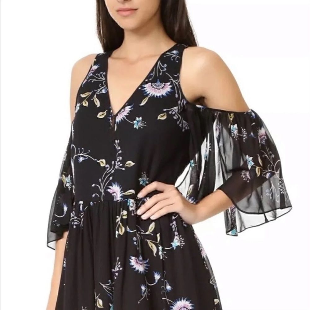 Rebecca Minkoff Robbie Cold Shoulder Floral Mini Dress.Size M - Picture 3 of 16